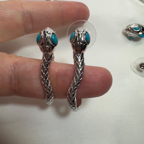NEW!!!! Sleeping Beauty Turquoise Snake Theme Cuff and Earring Set. - Picture 2 of 9